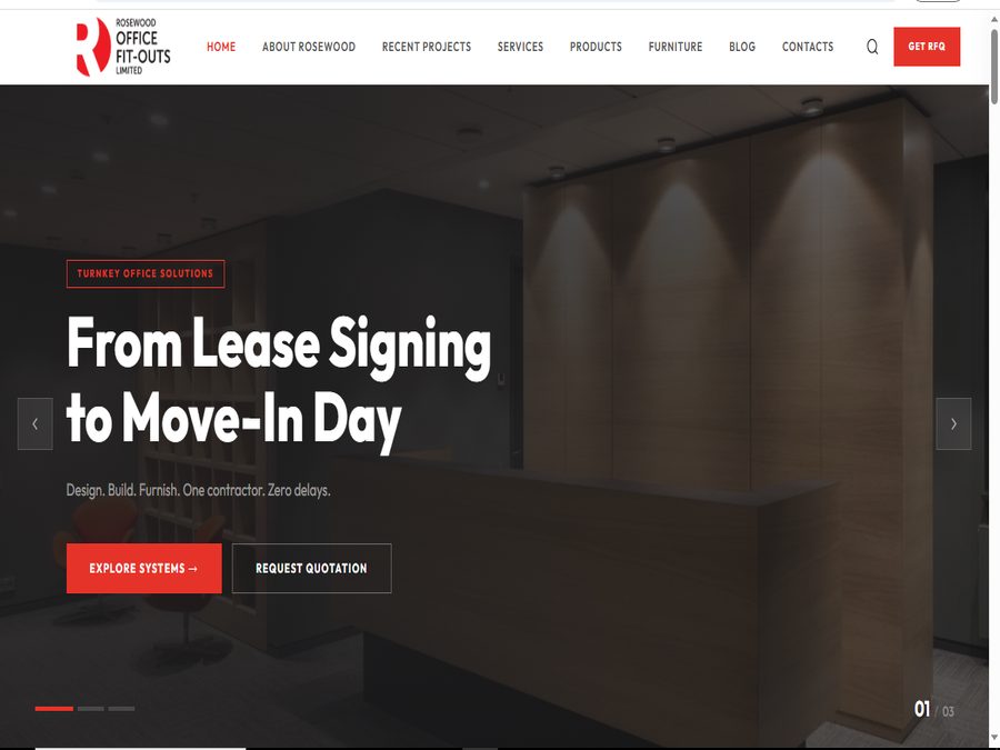 Rosewood Office Fit-Outs website